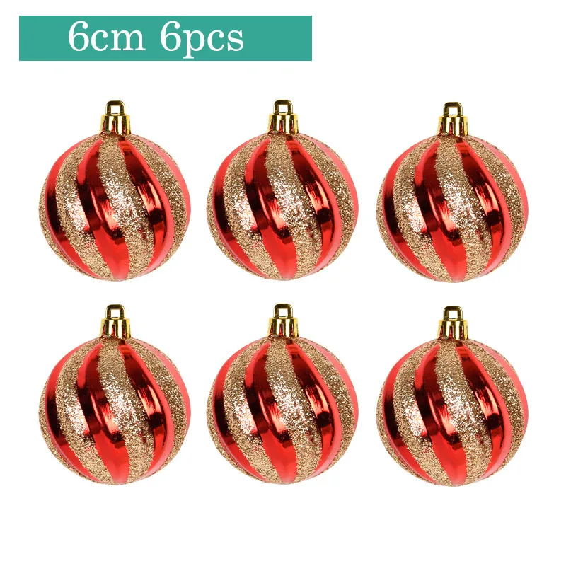 thumbnail image 1 of 5-10 cm 4-6 piezas de bolas de plástico para decoración navideña, adornos para árbol de Navidad, colgantes, decoración para fiestas en el hogar, regalo de Año Nuevo 2025, 1 of 5