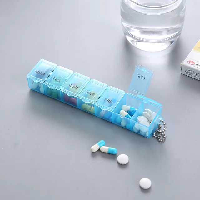 7 Napos Heti Tabletták Doboz Tabletta Tartó Tároló Tok Gyógyszer Tartály Mini Cellás - Image 4