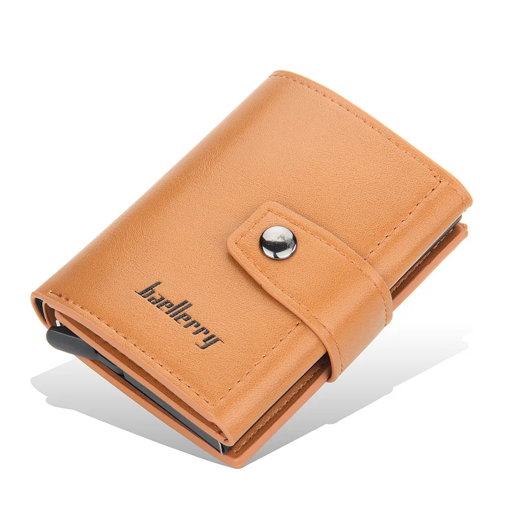RFID Men Card Wallets Hasp Small Card Wallets Slim Mini thumbnail 3