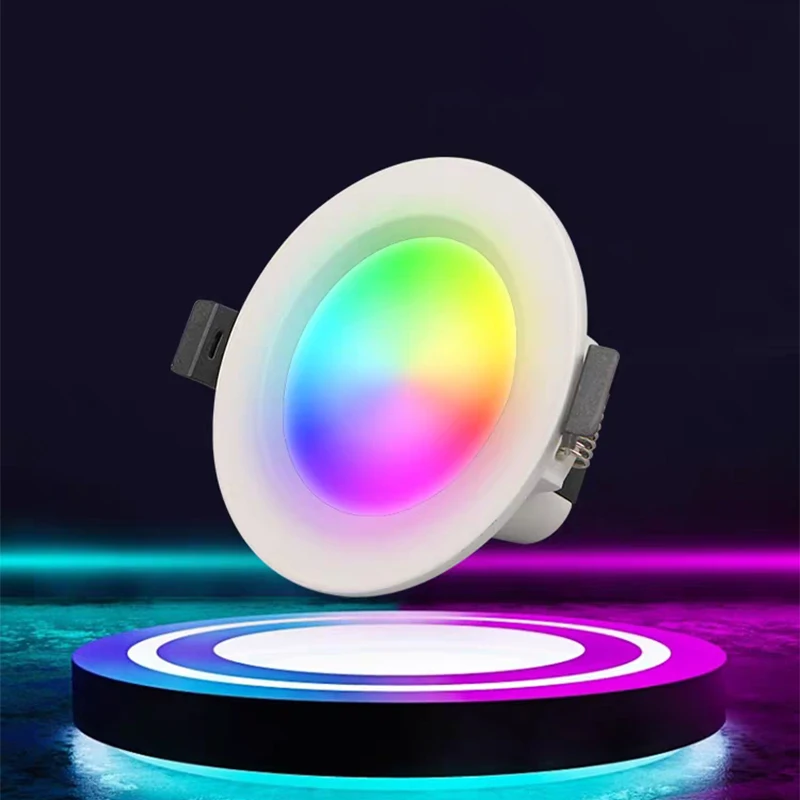 RGB LED Downlight AC 10W/15W Ceiling Light AC 110V 220V Dimmable Downlight Recessed Led Spot Lamp With IR Remote Control Lamp 3