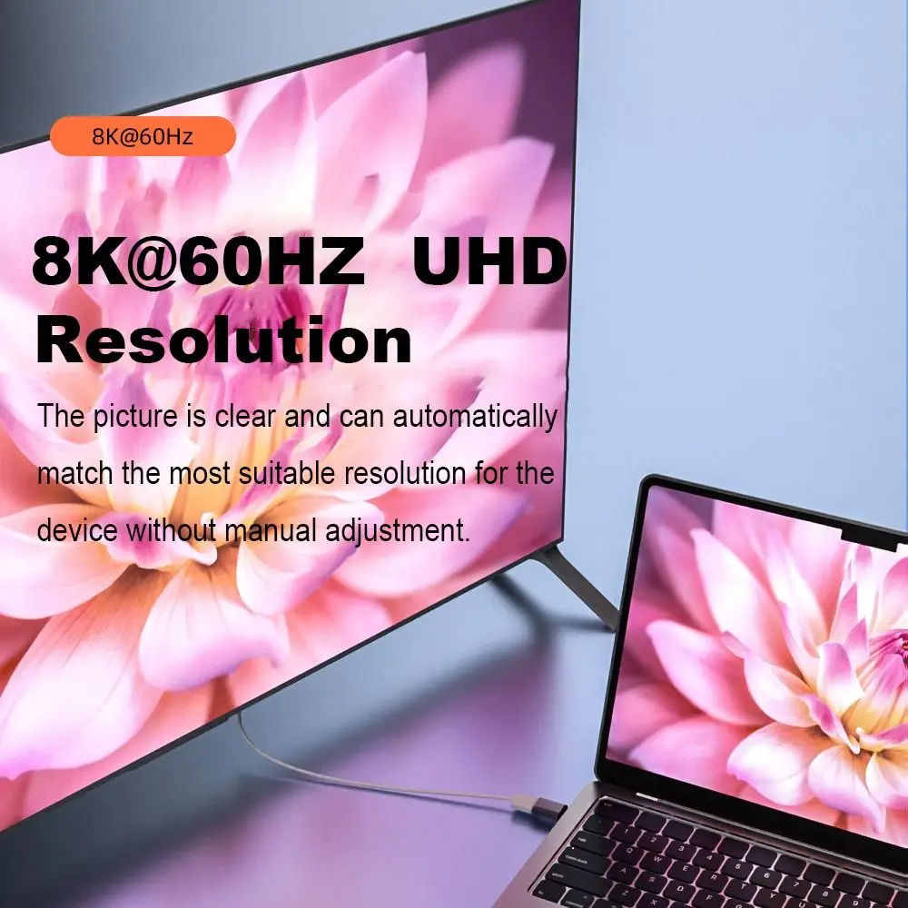 High Quality 8K 60HZ HDTV Male to Female Adapter Transparent Indicator Light UHD2.1 Extender ABS Mini Connector TV Box Monitor