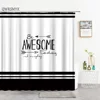 Letter Shower Curtains Simple Nordic Art Design Bathroom Curtain Home Decor Bath Screens Bathroom Accessories Polyester Fabric 6