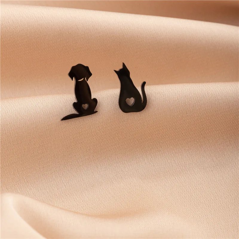 Niedliche goldene Edelstahl-Katzenohrringe für Damen, Schmuck, modische Tier-Ohrringe, Kätzchen-Ohrstecker, lustiges Ohrpiercing-Accessoire – Detail 19