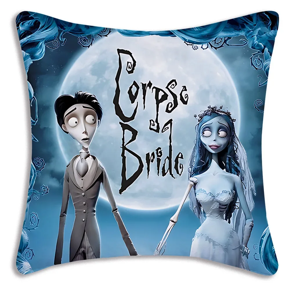 Anime C-Corpse Bride Cartoon Pillow Covers Cartoon Sofa Decorative Home Double-sided Printing Short Plush Cute Cushion Cover