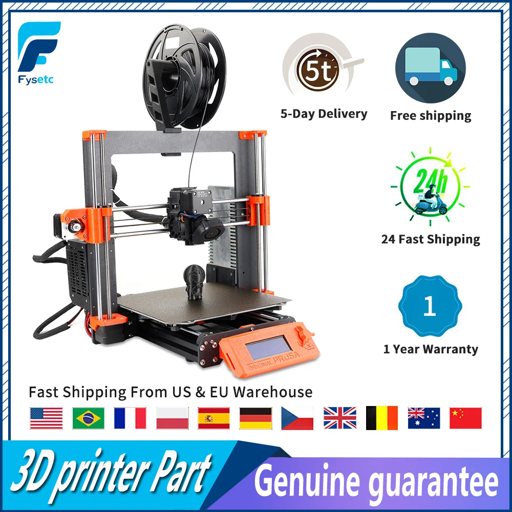 Clone Prusa I3 Mk3S + Stampante 3D Kit Stampante 3D Fai Da Te Compreso Il Morsetto Pinda E Y Aggiornato Con Profilo In Lega Di Alluminio