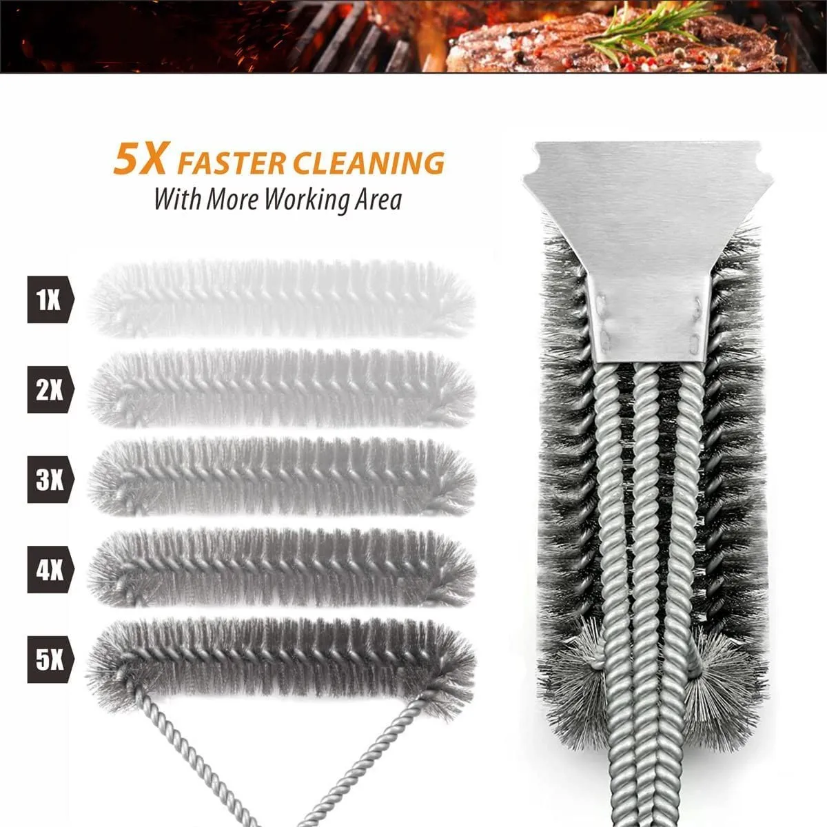 Barbecue Accessories Grill Brush And Scraper Extra Strong BBQ Cleaner Accessories Gas/Charcoal Grilling Grates