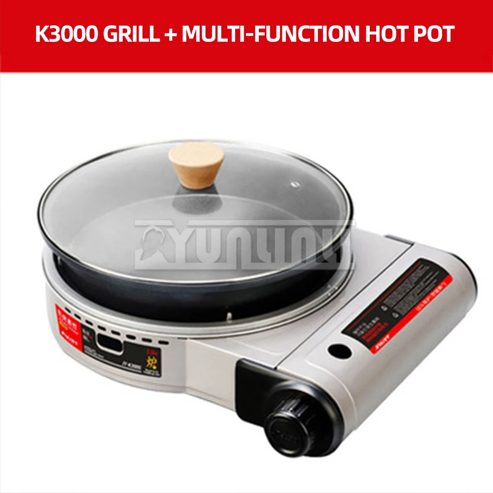 Household Hot Pot Fried Stove Outdoor Camping Portable Gas Furnace Travel Barbecue Cooking Tool