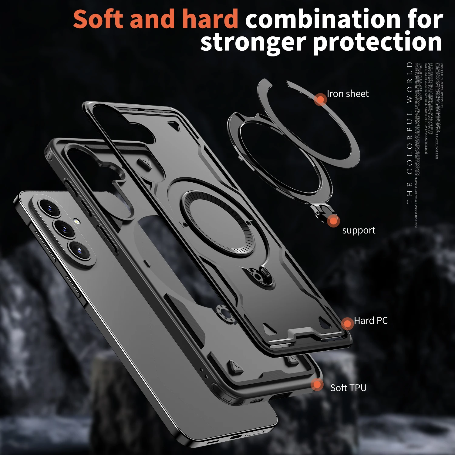 360° Rotating Magnetic Stand Holder Shockproof Armor Tough Phone Case