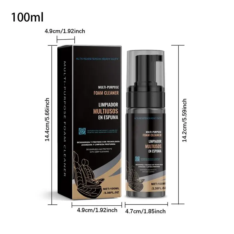 Car Seat Stain Remover 100ml Safe Powerful Multi-purpose Foam Cleaner Foaming Automotive Care Products For Home Kitchen Bathroom