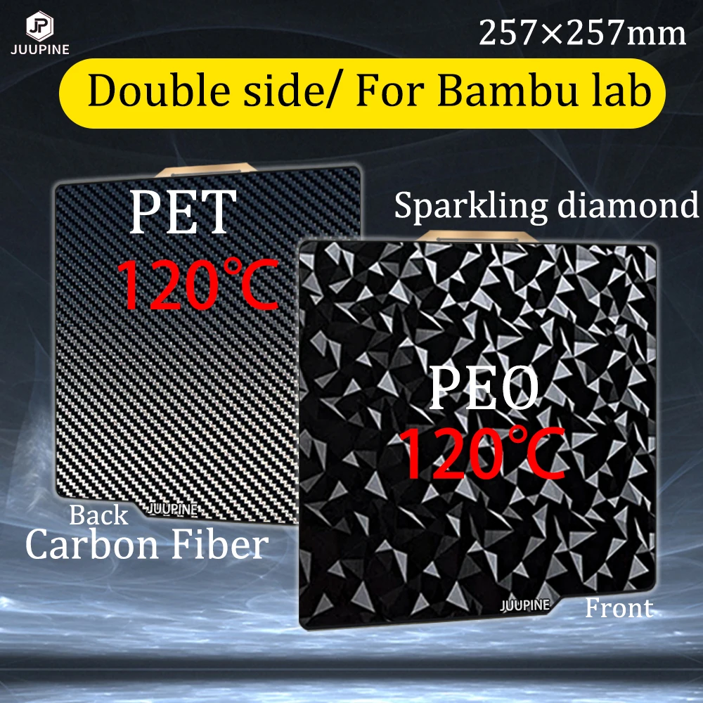

Гибкая сборная пластина Juupine 257x257 мм для Bambu Lab P1P Peo x1, карбоновая сборная пластина для Bambu Lab Garolite P1P, замена пластины