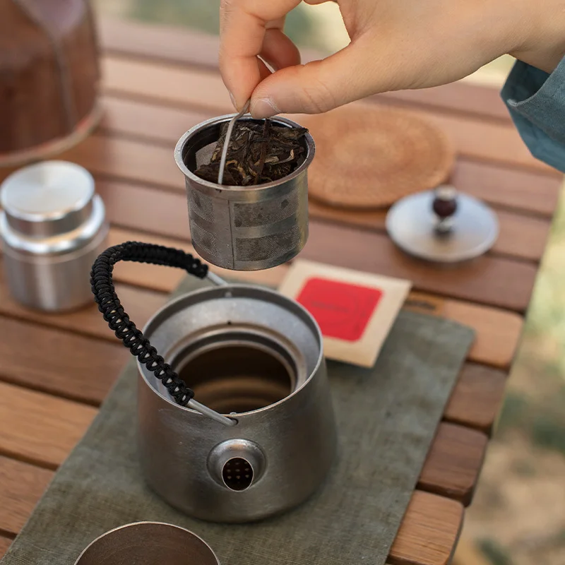 Naturehike Titanium Tea Set Pure Titanium Teacup Outdoor Tea Maker Teapot Water Cup Drinking Tool Utensils