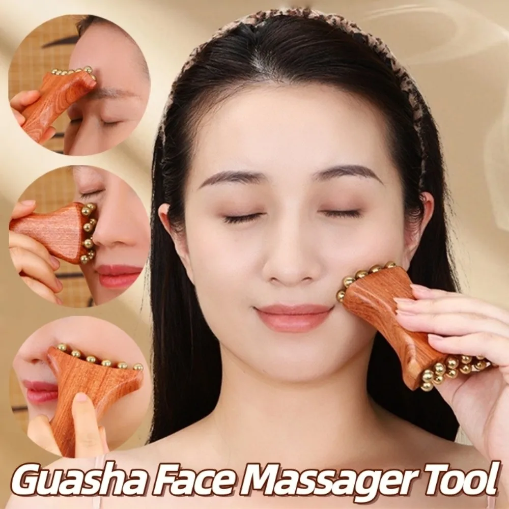 Reduce Puffiness Rosewood Massager Face Lifting and Tightening Natural Material Brass Meridian Brush Skin Scraping