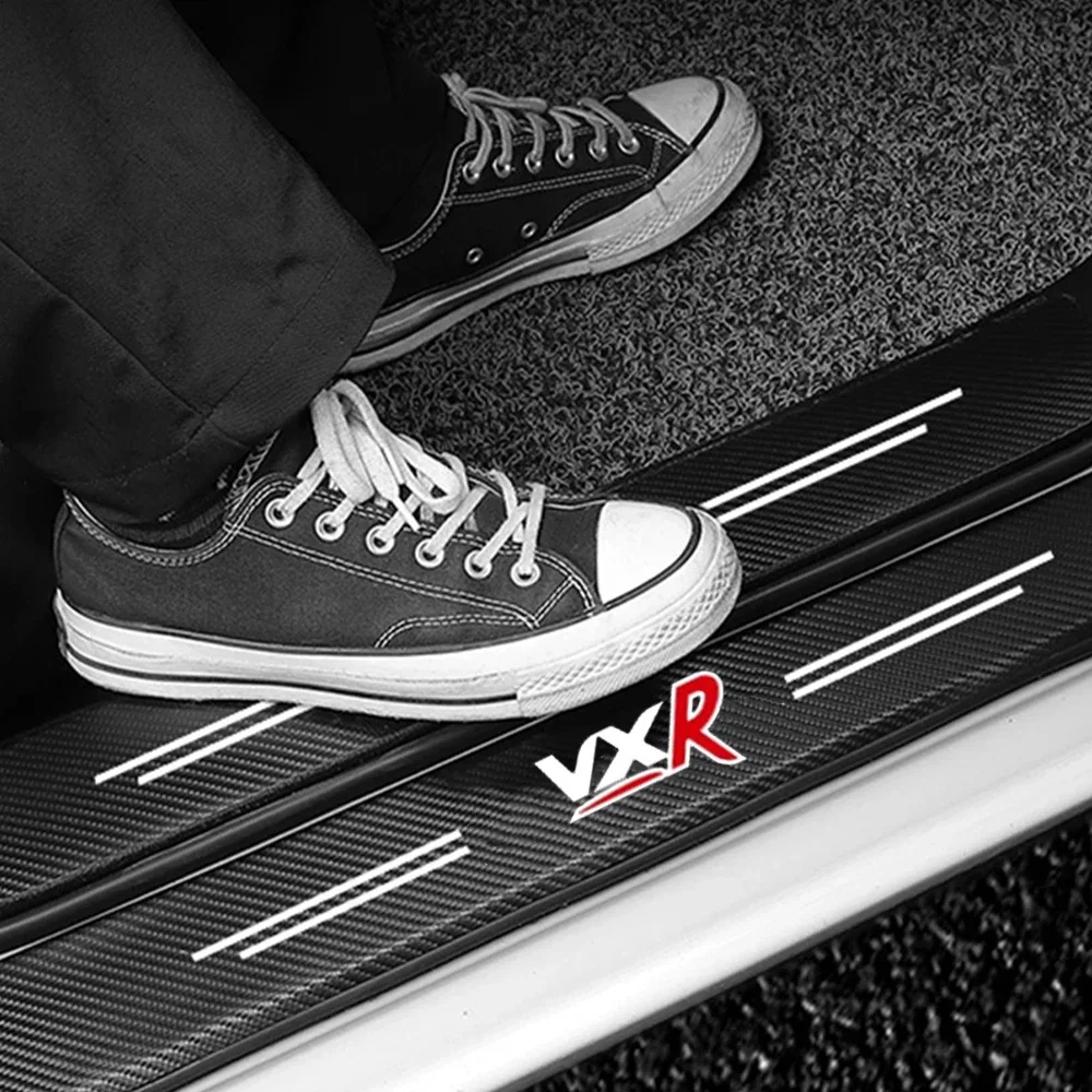 Car Door Sill Stickers Threshold Anti-Scratch Decals with VXR Logo