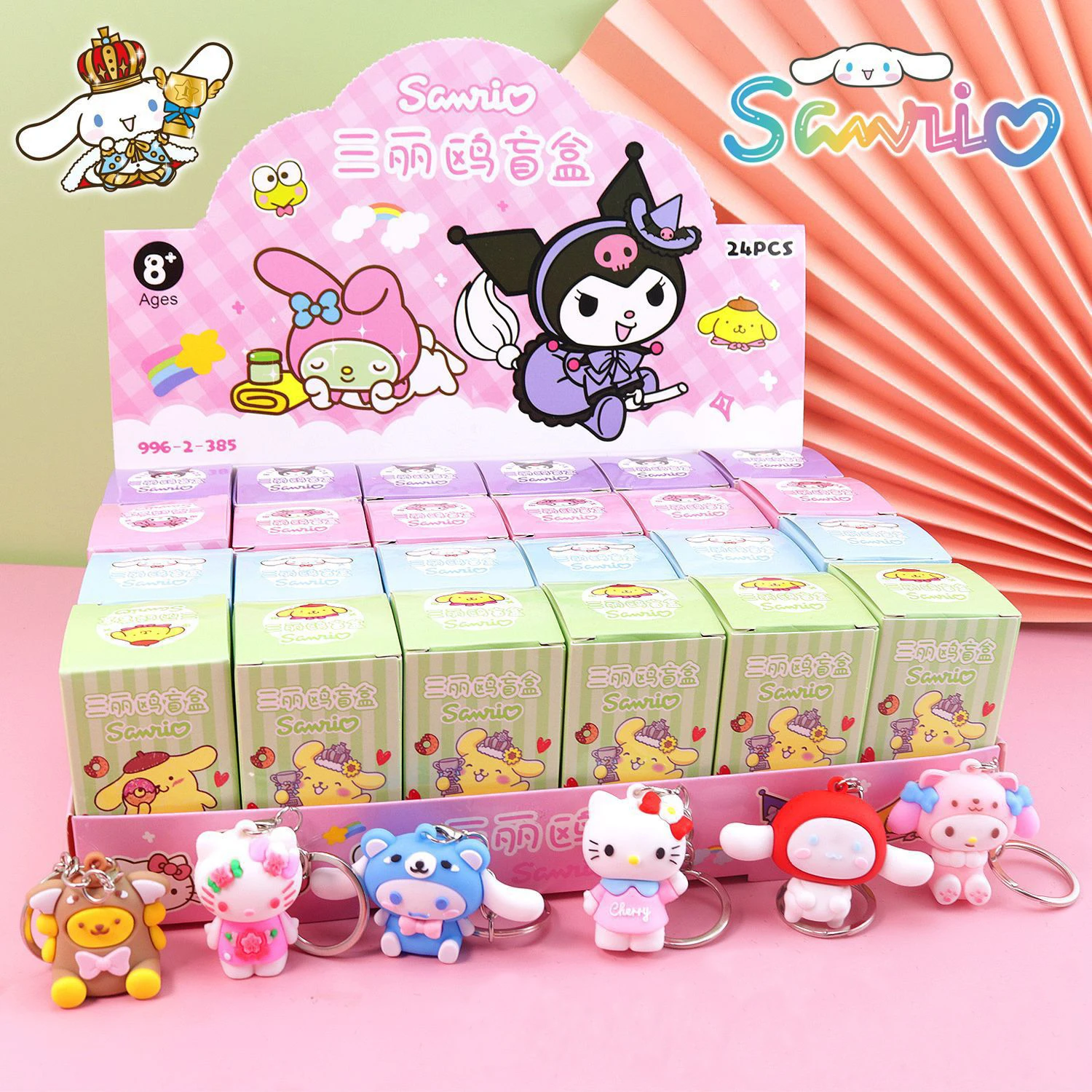 

24pcs/set Sanrio Blind Box Action Figures Keychain Hello Kitty Strawberry Bear Mystery Box Anime Pendant Decorate Surprise Gifts