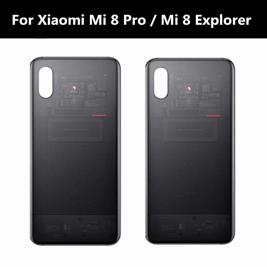 Per Xiaomi Mi 8 Explorer Coperchio Della Batteria Mi8 Pro Posteriore Di Vetro Posteriore Dell'Alloggiamento Del Portello Di Ricambio Per Xiaomi Mi 8 P