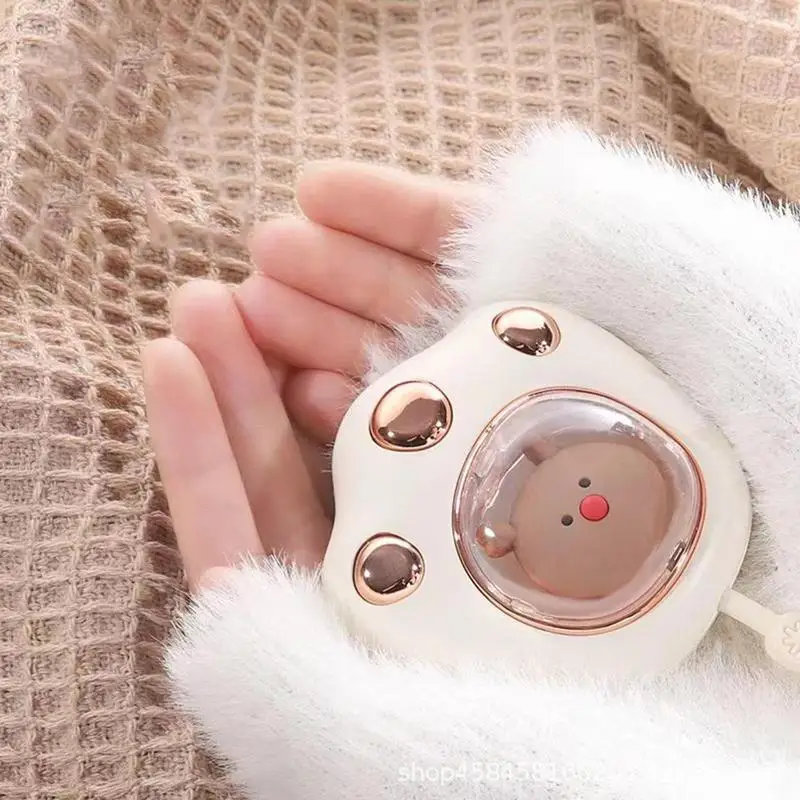 Cute Cat Claw Mini Hand Warmer 2400mAh USB Rechargeable Hand Warmer Waterproof Winter Hot Handwarmer heartwarming gift for girls