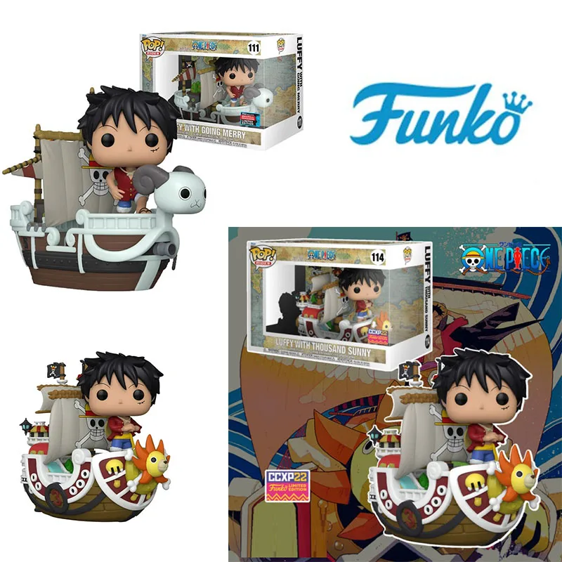 Funko POP One Piece Luffy with Thousand Sunny 114# Luffy with Going Merry 111# Action Figure Model Toys Birthday Gifts