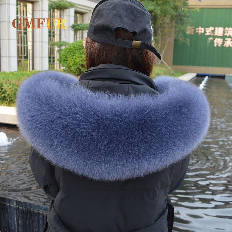 2022 New Style 100% Real Fox Fur Collar Winter High Quality Fur Scarf Super Luxury Fashion Women Men Collar Jackets Hood Shawl