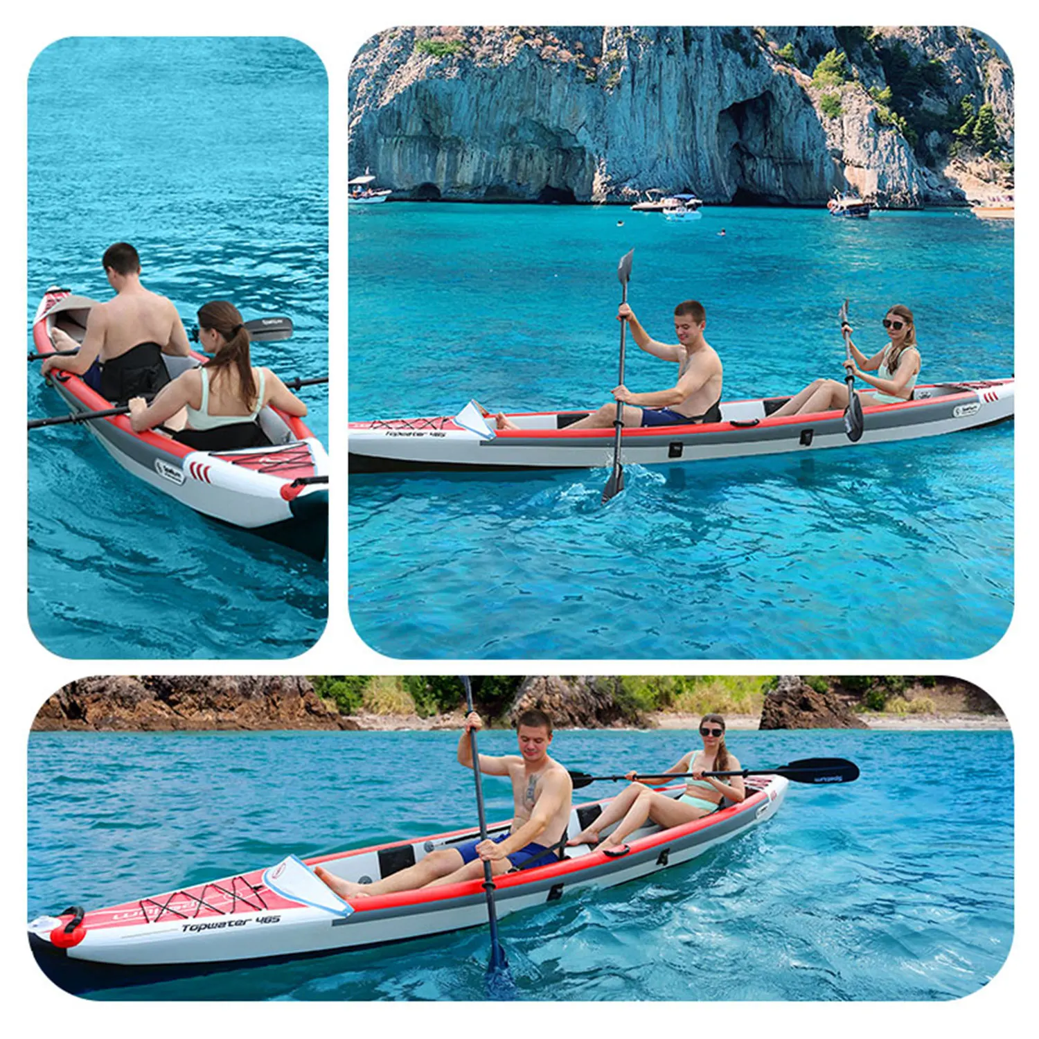 Spatium 2-3 Persons Inflatable Kayak Canoe High Strength DropStitch Floor Inflatable Kayak For Fishing 5