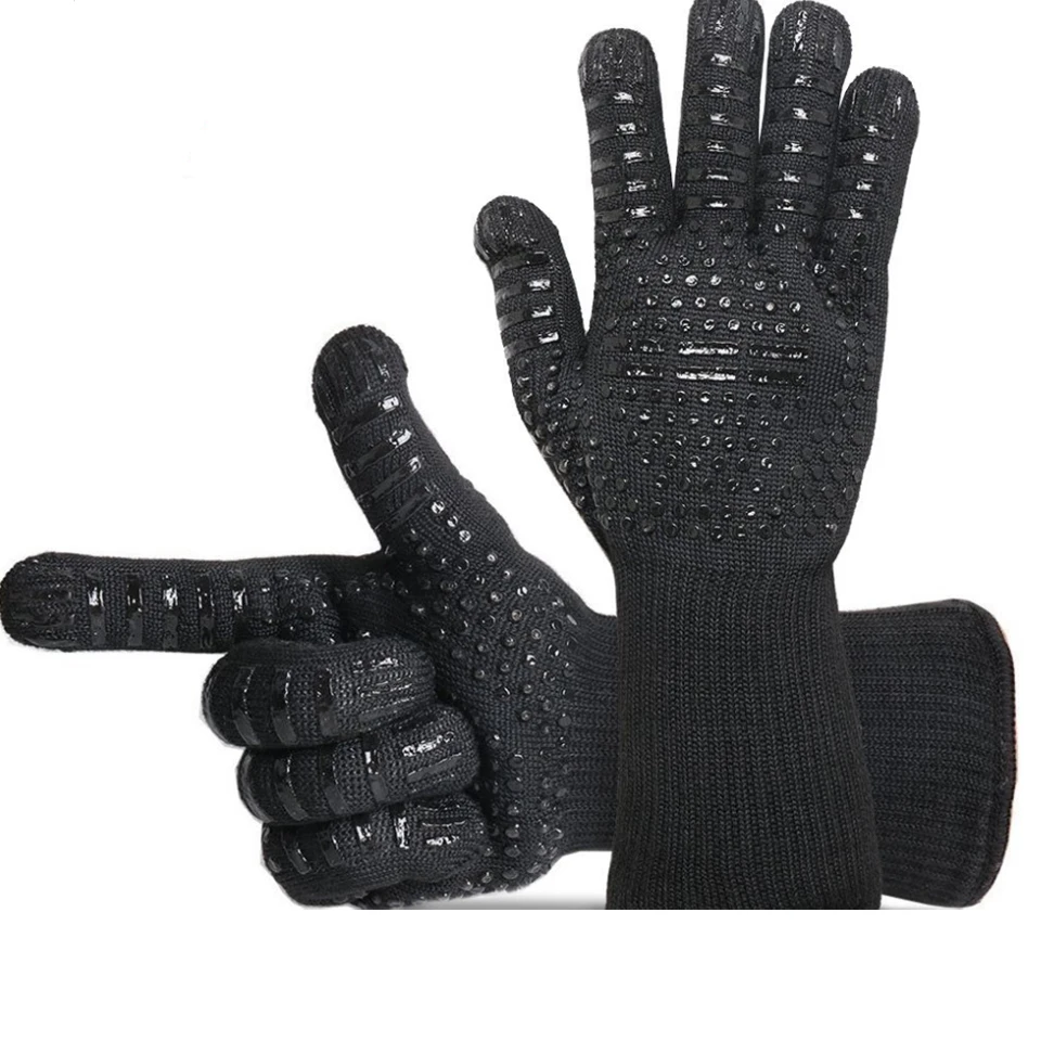 BBQ Gloves High Temperature Resistance Oven Mitts 500 800 Degrees Fireproof Barbecue Heat Insulation Microwave Oven Gloves heat resistant gloves