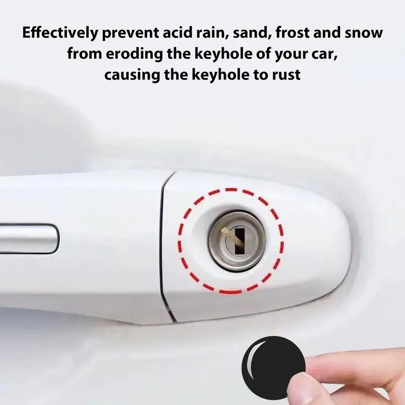 Car Door Key Holes Protector 4PCS Car Door Lock Keyhole Protector Stickers Trim Anti-Blocking Holes Cap For Truck Suv car door lock stickers