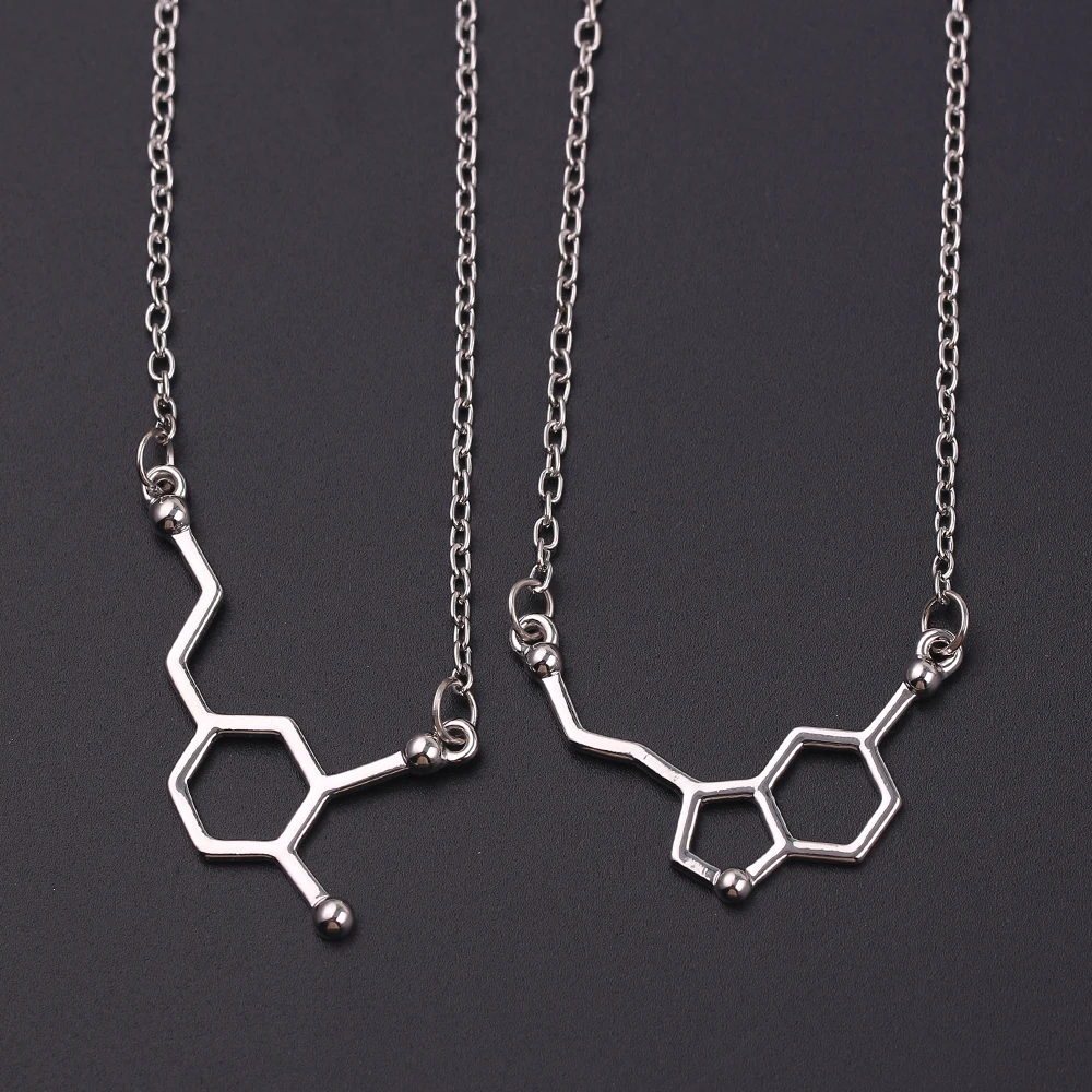 Serotonin Molecule Chemistry Necklace