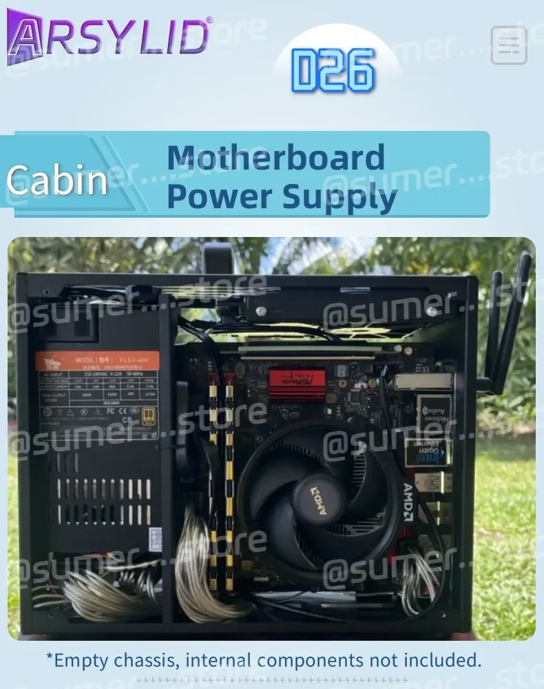 D26 A4 Chassis Motherboard Mini ITX Game Computer 50mm Radiator Support 258mm Graphics Card I7 17*19cm Case