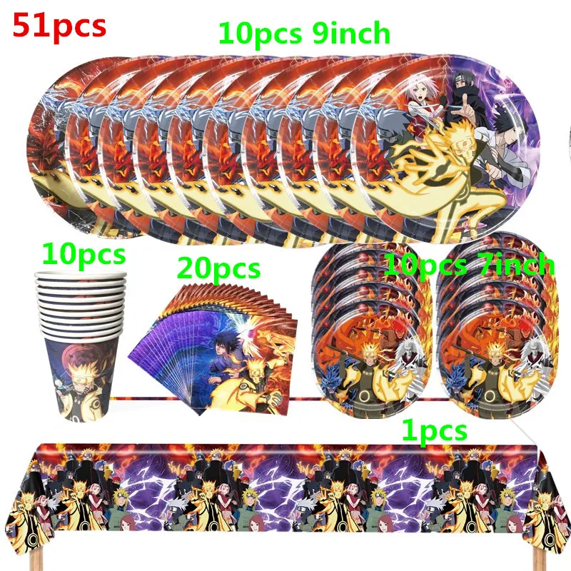 

New Naruto Ninja Boy Birthday Party Decoration Set Paper Tableware Cup Plate Napkin Baby Shower Holiday DIY Event Party Supplies