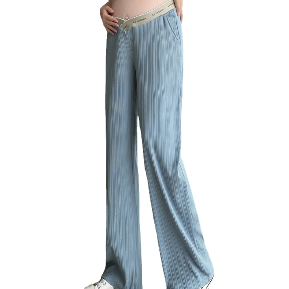 maternity pants Casual Carrying Pants Pregnant Women's Wide Leg Pants 2023 New Fashion Clothes for Women Maternity Trousers 4