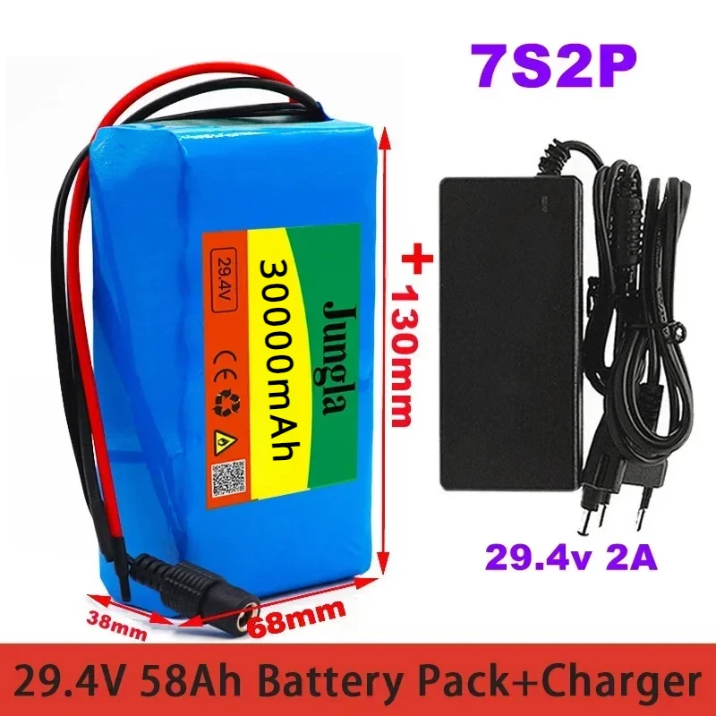 

Quality 7s2p battery pack 29.4V 5800mah lithium ion battery, equipped with 20A balanced BMS electric bicycle scooter+charger