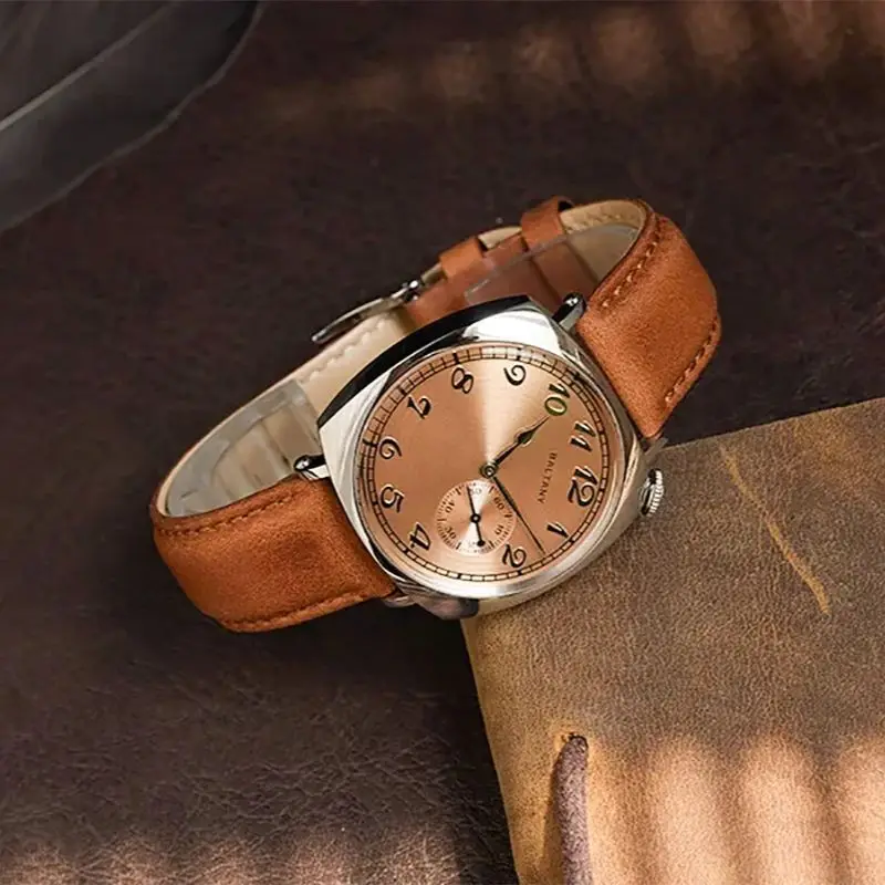 Baltany 1921 ST1701 klasický pánské automatický mechanická hodinky luxusní safír vintage kůže vodotěsný 5bar hodinky reloj hombre