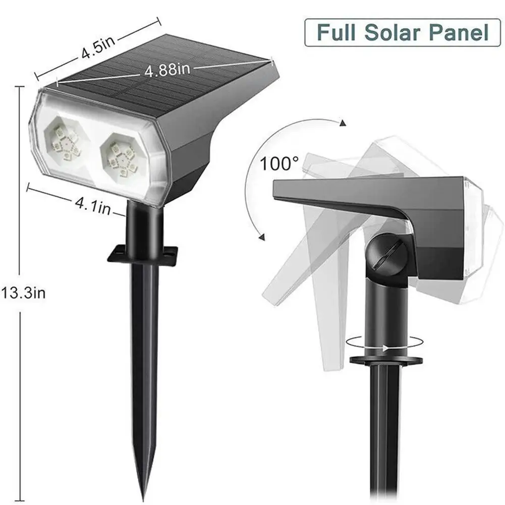 10 LED RGB Solar Spotlight Waterproof Outdoor Garden Courtyard Wall Lamp Light Control Ground Lights