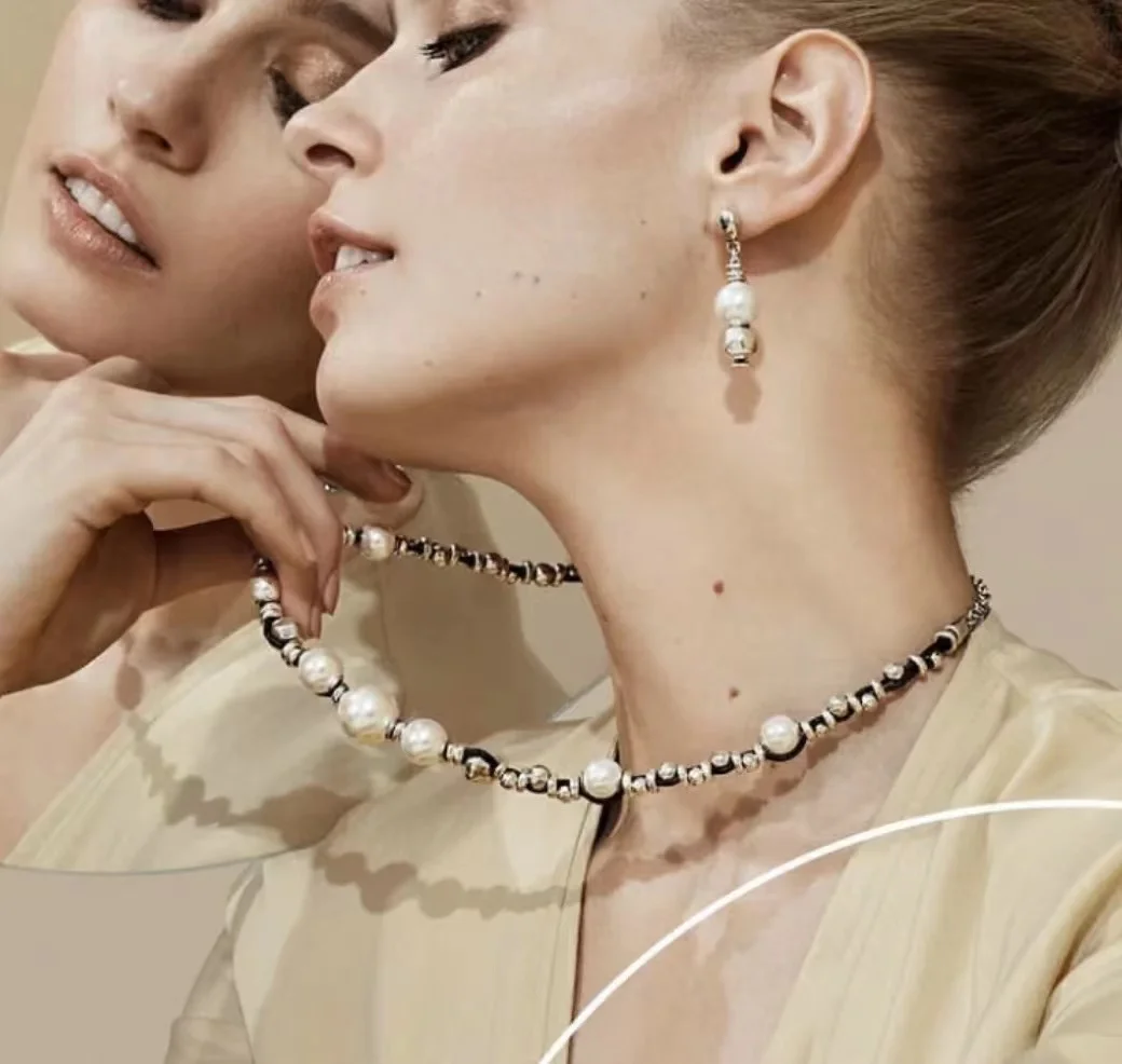 2022 New Plated  Silver Color Bead High quality pearls Necklace Can Be Given As A Gift To Women with Free Wholesale Shipping