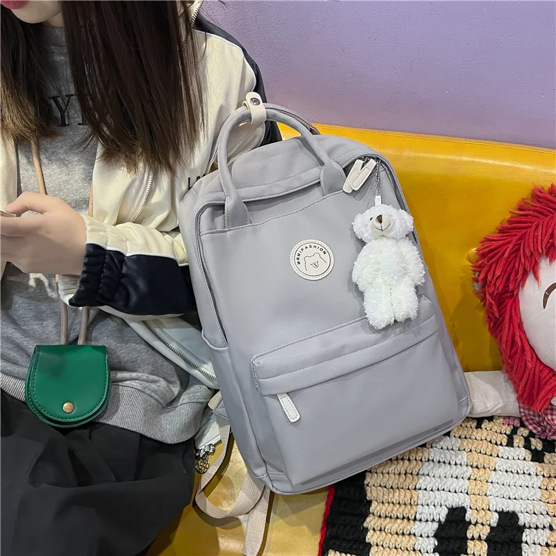 Cool Student Female Fashion Backpack Waterproof Cute Women School Bag Lady Laptop White Book Kawaii Girl College Backpack Travel