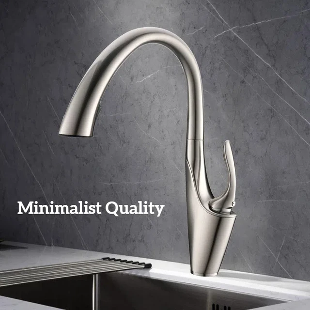 ดึงออกก๊อกน้ําอ่างล้างจานดาดฟ้าติดตั้ง Stream Sprayer หัวฉีดครัวร้อนเย็น Mixer ก๊อก 1