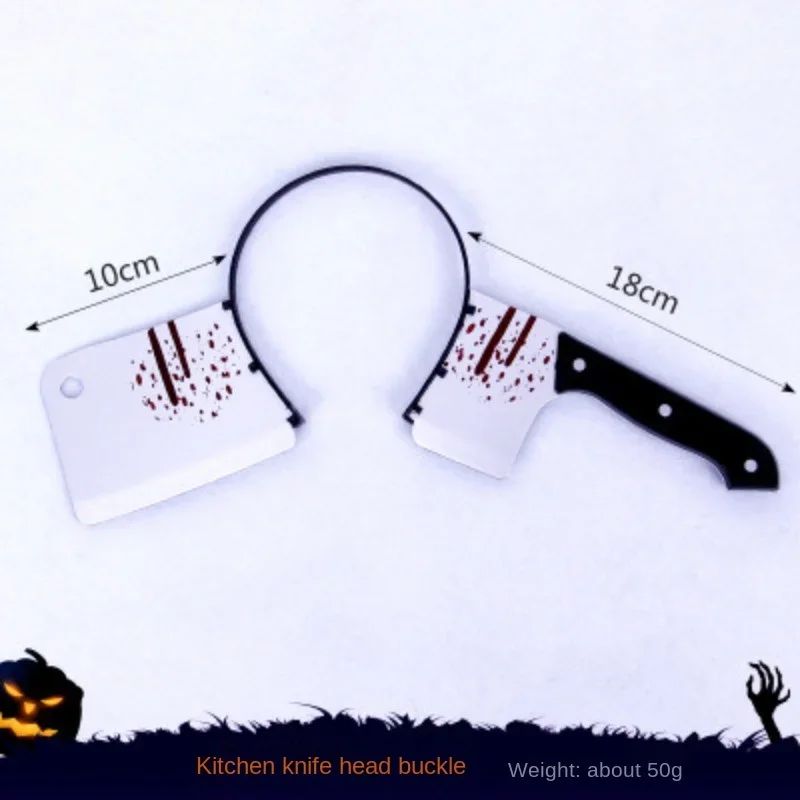 Halloween Horror Props Blood Fake Ax Saws Knife Headband for Halloween Party Masquerade Decoration Supplies