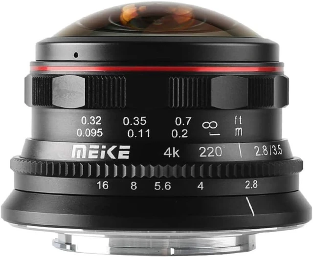 MEKE 3.5mm F/2.8 Manual Fisheye Lens For Micro Four Thirds (MFT) - 220° Ultra Wide Circular Fisheye For Olympus/Panasonic