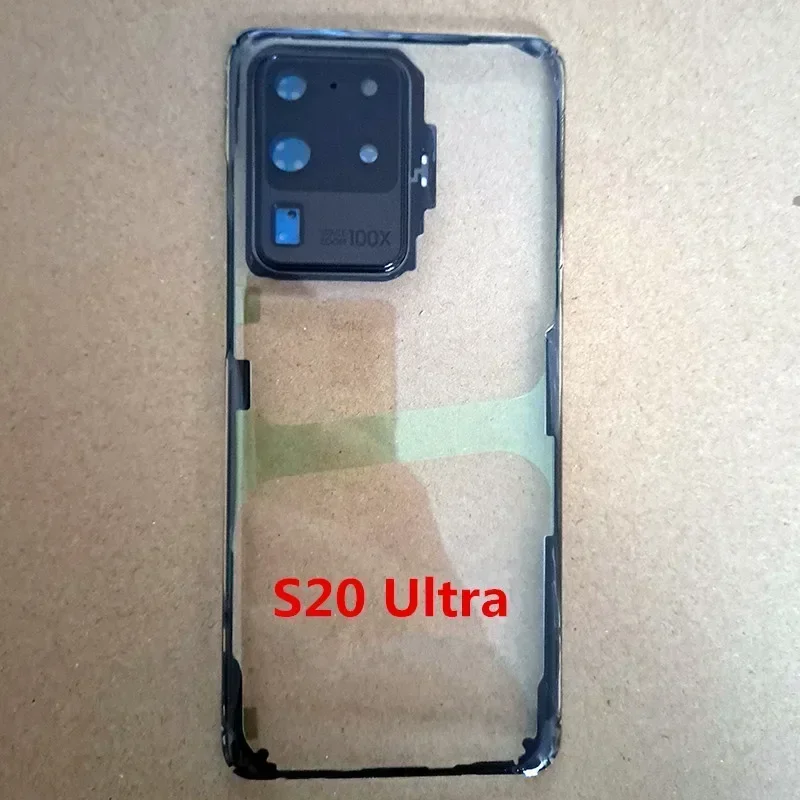삼성 갤럭시 S20 S21 울트라 S10 플러스 5G S9 S8 S7 엣지 투명 배터리 백커버 수리 도어 후면 케이스 + 렌즈