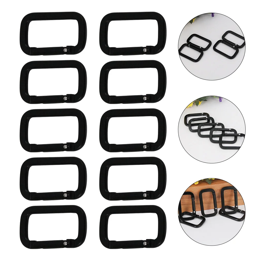 

10 PCS Carabiner Mountain Climbing Buckle Square Heavy Duty Key Fob Chain Practical Outdoor Hiking Clasp Keychain