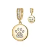 Original New DIY Women Jewelry Fine 925 Sterling Silver Plated Gold Paw Bead Fit Necklace Charms Bracelet Trinket Accessories 2