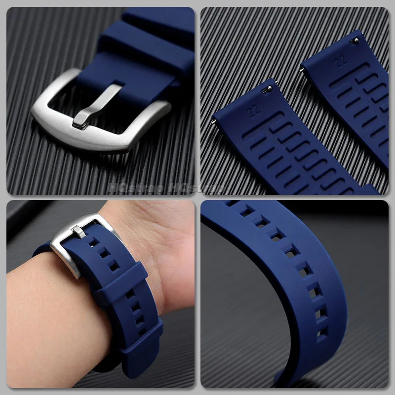 Durable Silicone Waterproof Watch Strap with Quick Release - Versatile Sizes
