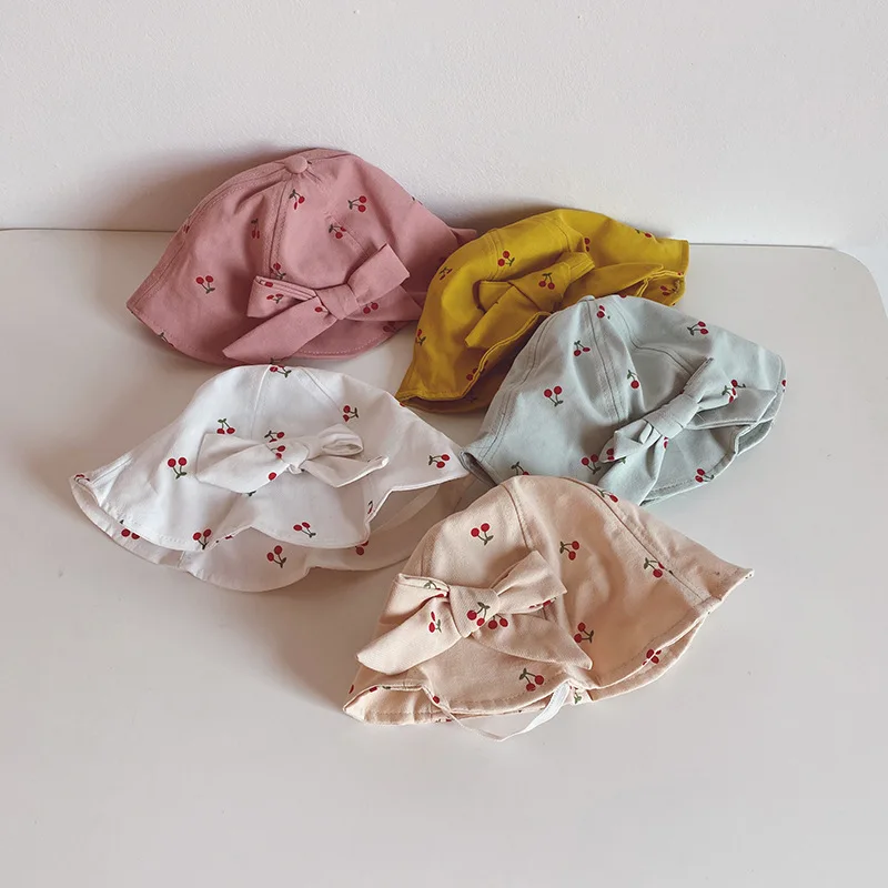 RICYGVM princesse fille soleil imprimer enfants pêcheur chapeau arc enfants Panama bassin casquette grand bord bébé crème solaire Bonnet visières_voghion.com