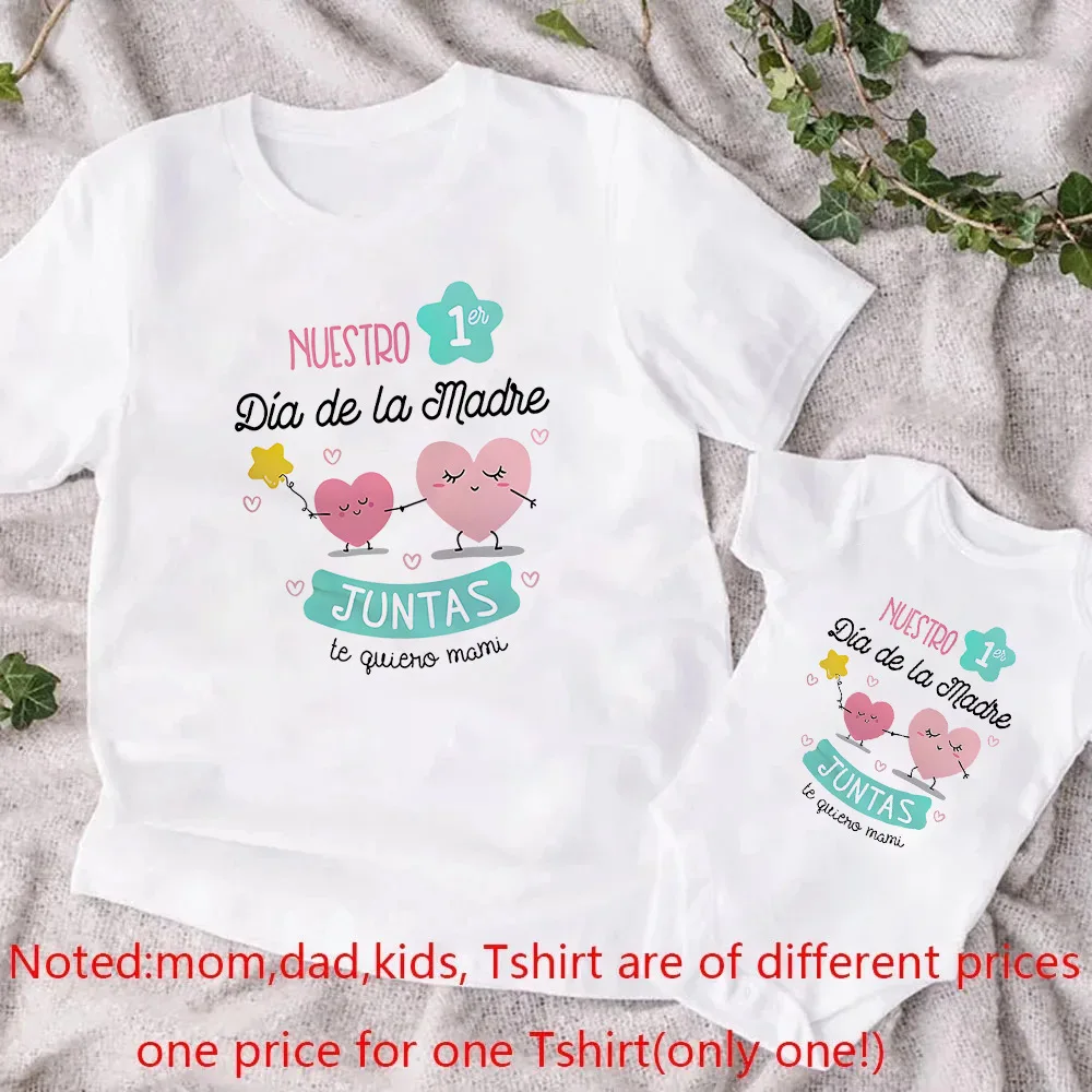 Our First Mother's Day Family Matching Clothes Spanish Mommy and Baby Shirt Mothers Day Fashion Outfit Mama T-shirt Baby Romper 5