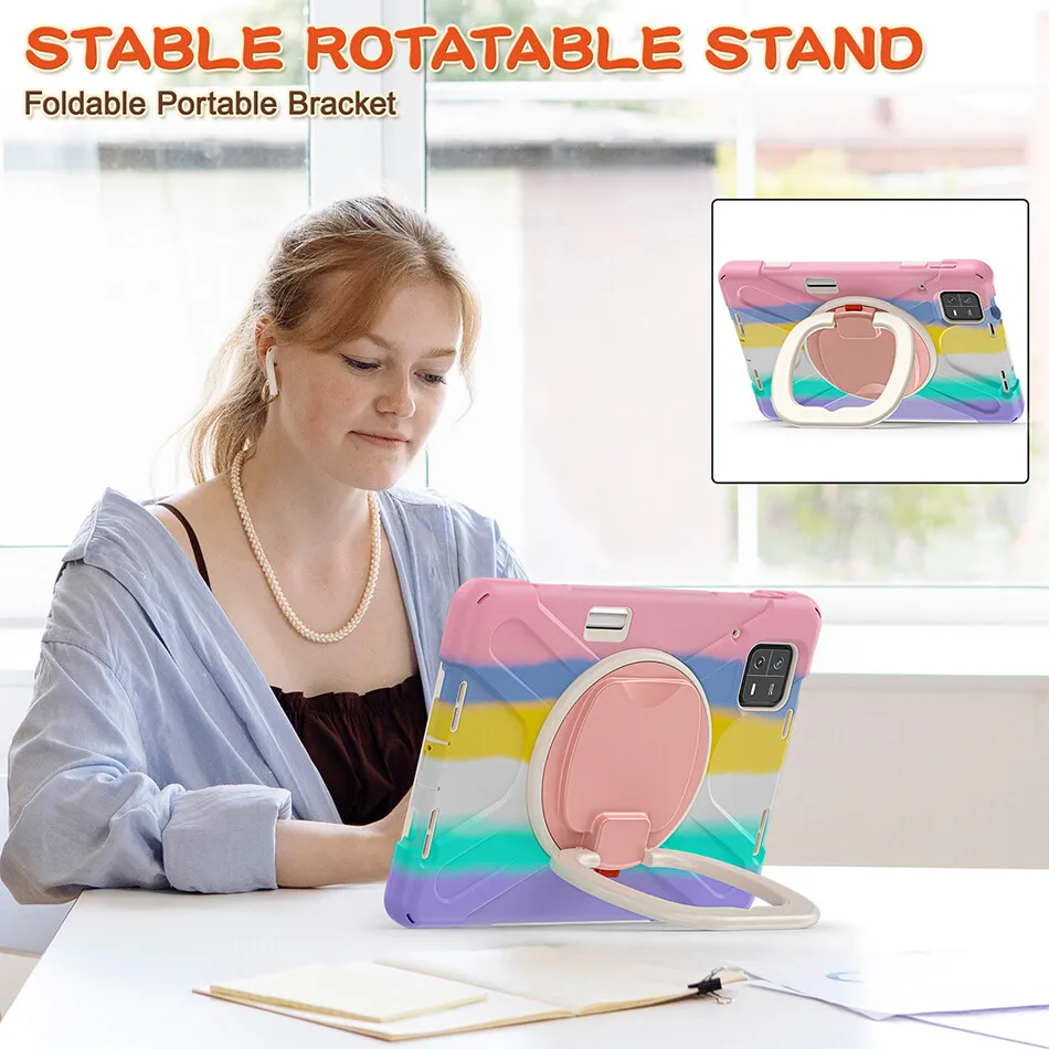 Capa de Silicone Durável para Xiaomi Pad Kids Kickstand Estável Capa Protetora para Mipad Pro Estojo à Prova de Choque com Alça e Slot para Lápis - Imagem 6