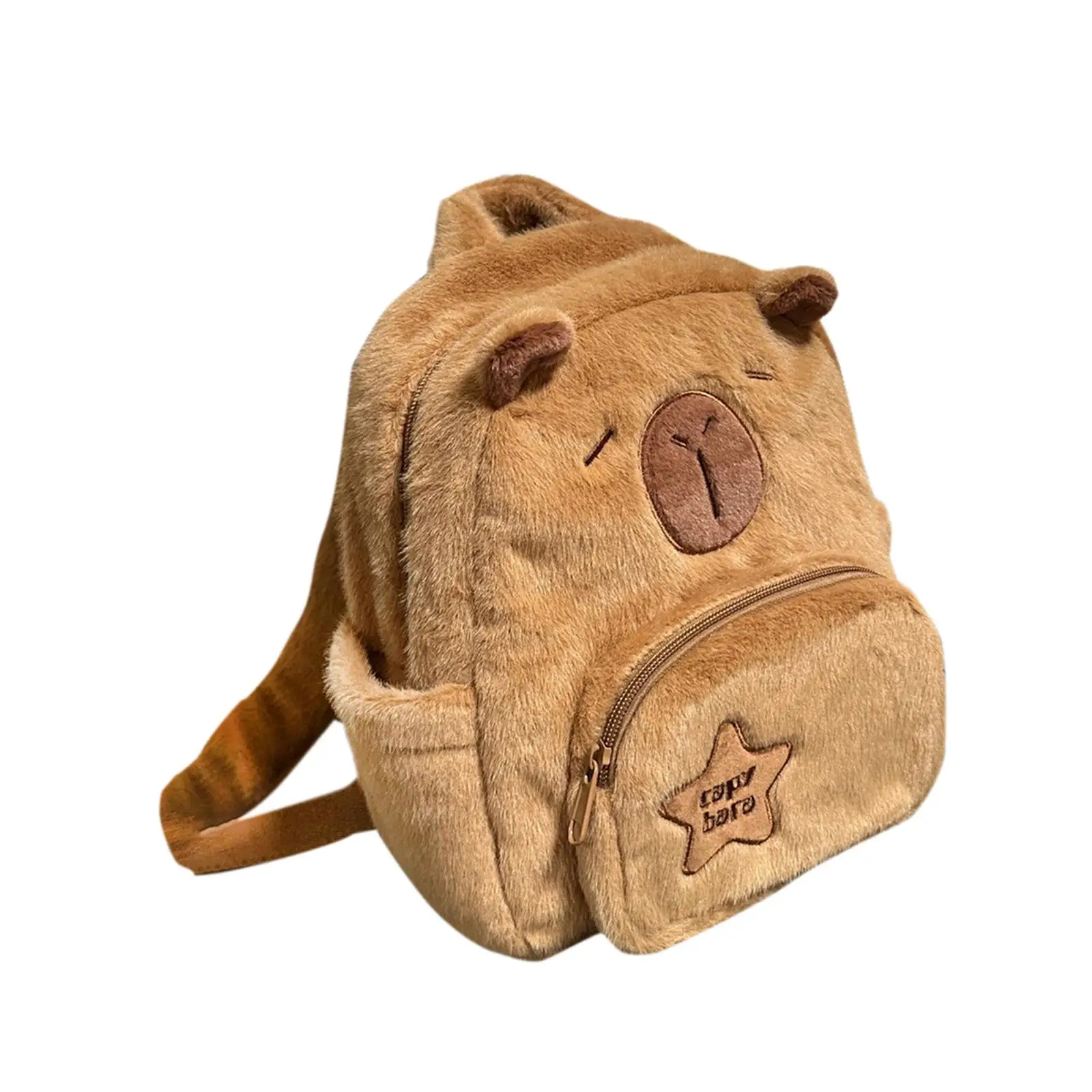 Plush Capybara Backpack Travel Backpack Casual Rucksack Cartoon Cute School Bag Bookbag for Girls Teens Adults College Student
