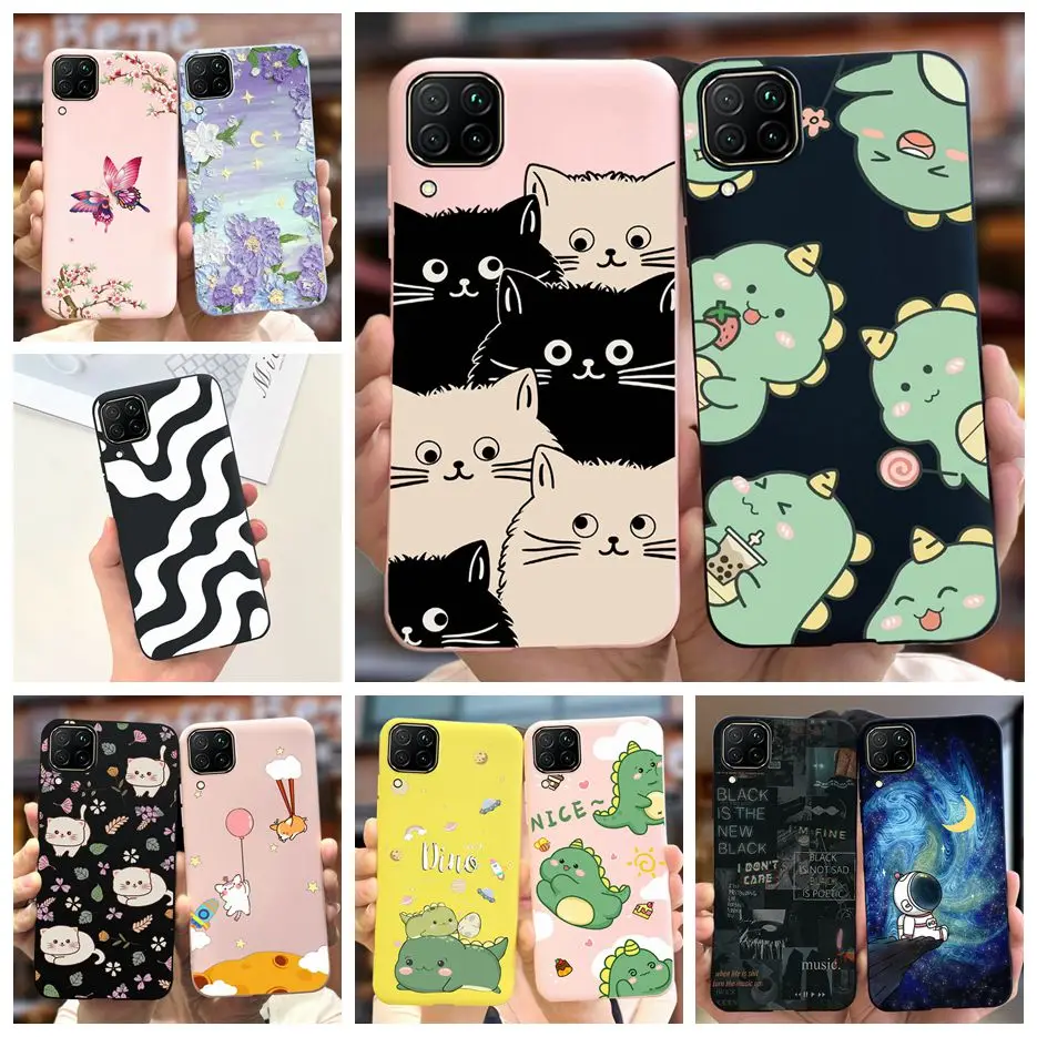 Per Huawei P40 Lite Case Nova 7I Cute Dinosaur Cartoon Cover Custodia Morbida In Tpu Per Huawei Nova 7I P40Lite Nova7I Fundas Bumper