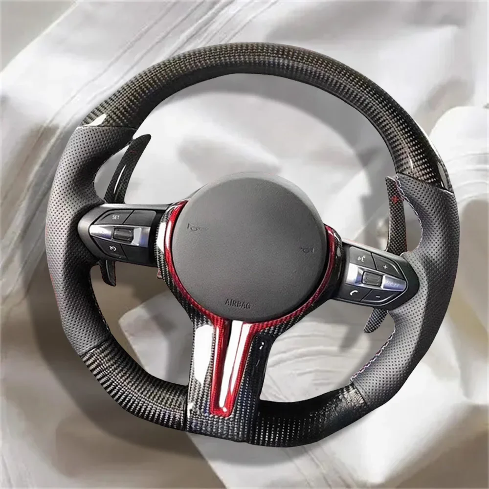 

Steering Wheel Carbon Fiber Leather For BMW F30 F31 F34 X1 X2 X3 2017 X4 F25 F32 F33 F36 F48 F39 F49 F10 F01 F03 Car Accessorie