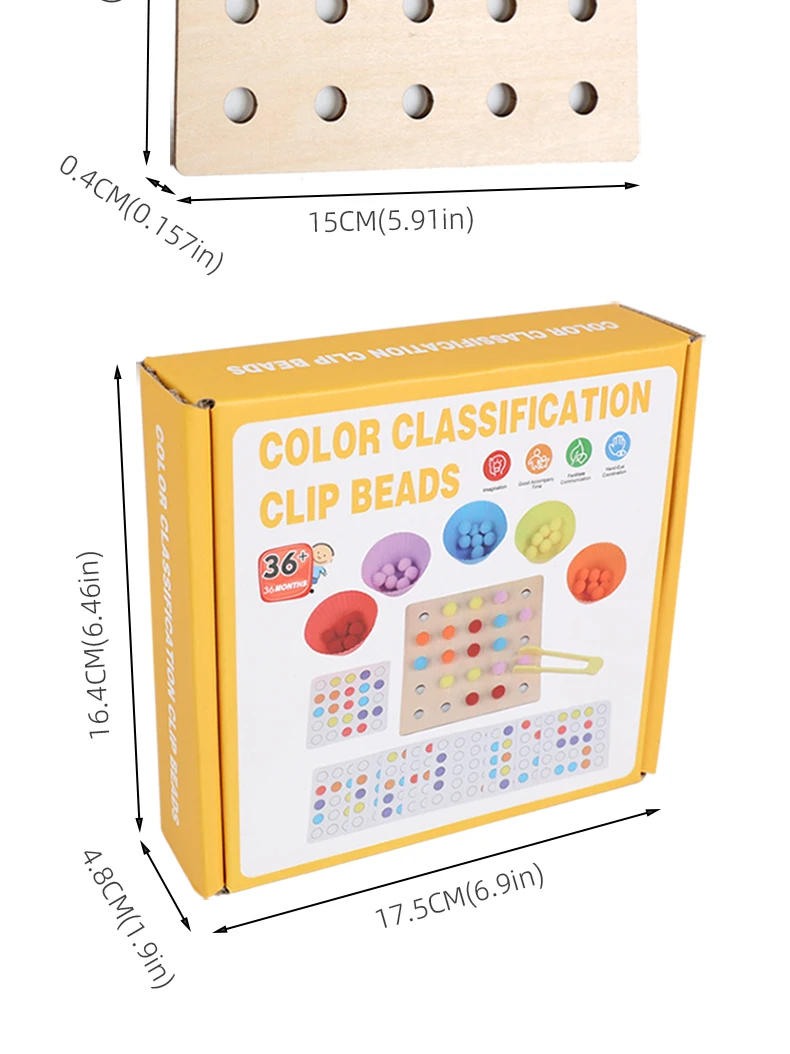 Holz Clip Perlen Spielzeug Montessori Feinmotorik Training Farbe Sortierung Passenden Frühen Lernen Pädagogisches Spielzeug Für Kinder Kinder – Detail 18