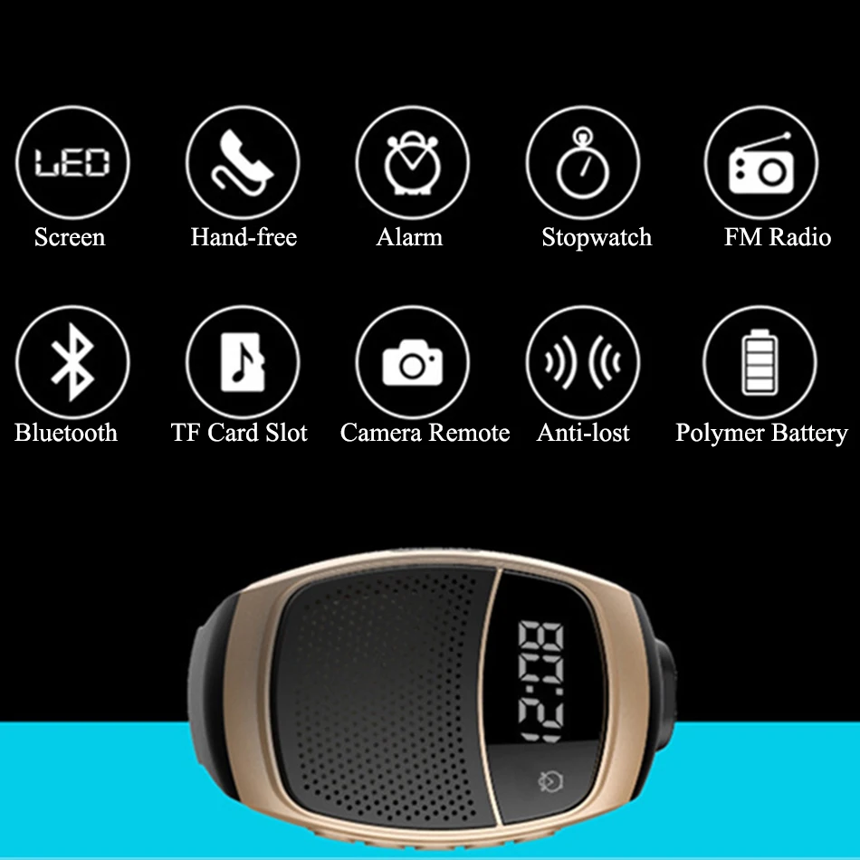 Running Wrist Hand Buetooth Watch Loudly Speaker Sports Music FM Radio Support 8GB 16GB TF Memory Card,mini bluetooth speaker,portable speaker,bluetooth speaker,mini sound box,audio speaker