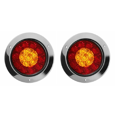 16 LED Turn Signal Stop Brake Light For Car Trailer Truck 12-24V Waterproof Round Taillights Side Lamp Tail Lights